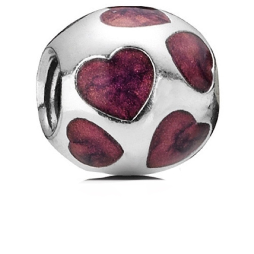 Pandora charm with Purple Hearts rare find!